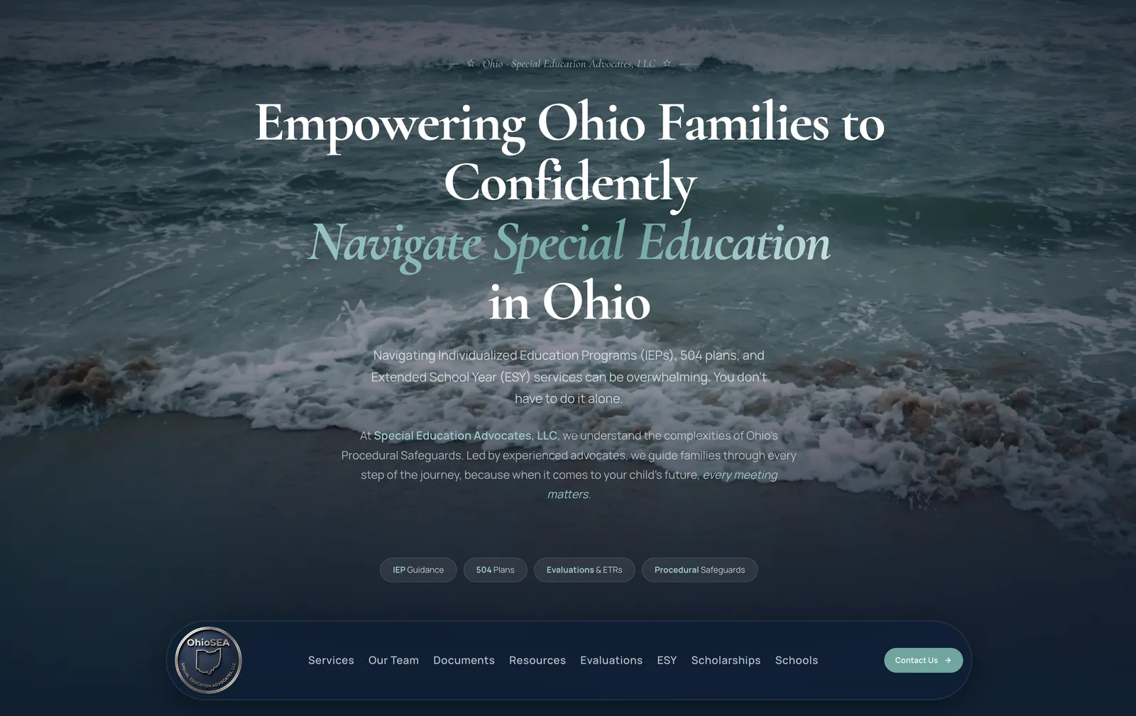 Ohio SEA website homepage